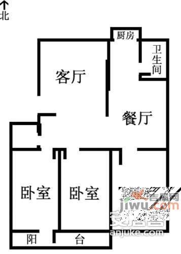 阳光棕榈园2室2厅1卫86㎡户型图