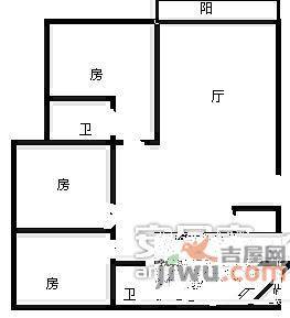 绿景花园3室2厅2卫116㎡户型图