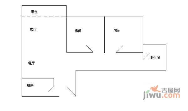 绿景花园2室1厅1卫73㎡户型图