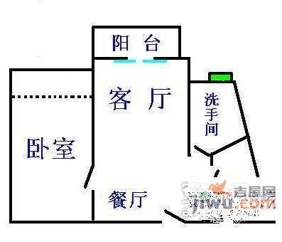 绿景花园2室2厅1卫78㎡户型图