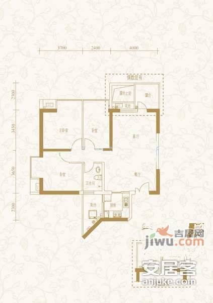 星海名城六期3室2厅2卫户型图