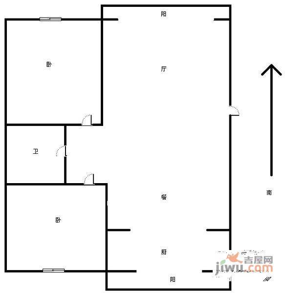 金盛苑2室2厅1卫75㎡户型图