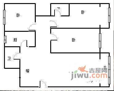 金盛苑3室2厅2卫99㎡户型图