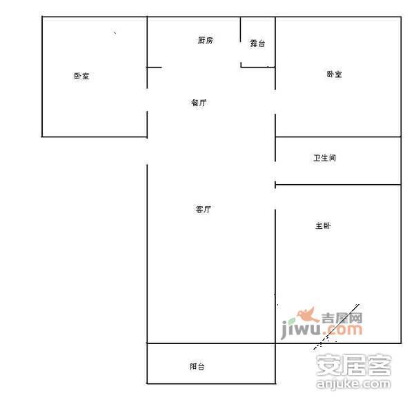 日出印象3室2厅1卫113㎡户型图