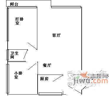 碧桐湾2室2厅1卫65㎡户型图