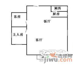 中爱花园2室1厅1卫户型图