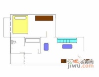 罗湖金岸1室1厅1卫43㎡户型图