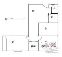 龙城华府3室2厅1卫97㎡户型图