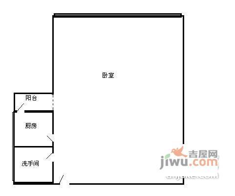 城市主场1室0厅1卫52㎡户型图