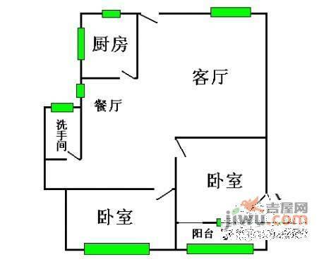 南天二花园2室1厅1卫82㎡户型图