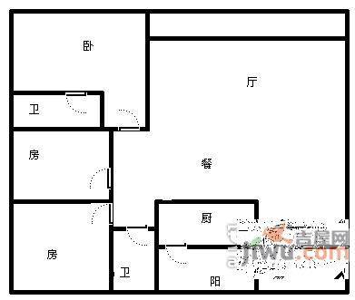 银湖山庄3室2厅2卫户型图