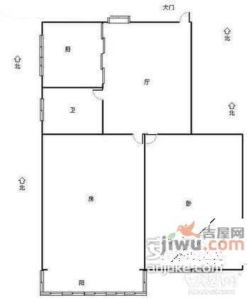 阳光新境园2室2厅1卫80㎡户型图