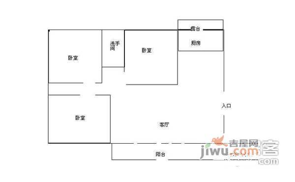 阳光新境园3室2厅1卫92㎡户型图