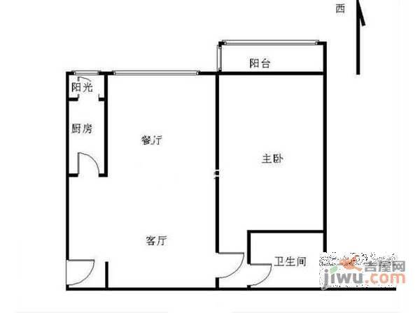 阳光新境园1室1厅1卫47㎡户型图