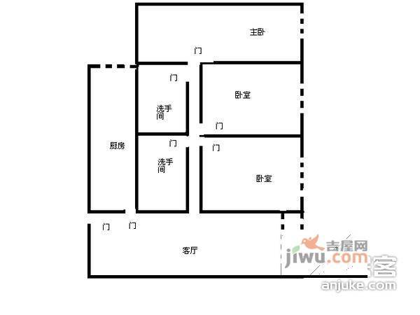 碧海蓝天名苑3室2厅2卫99㎡户型图