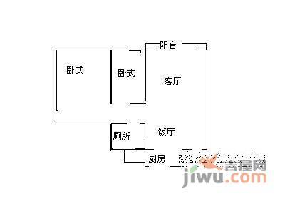 碧海蓝天名苑2室2厅1卫67㎡户型图