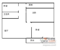 中商花园2室2厅2卫75㎡户型图