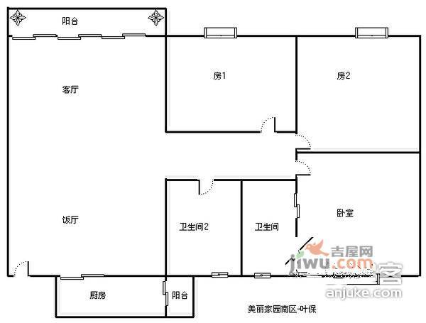 大信花园3室2厅2卫户型图