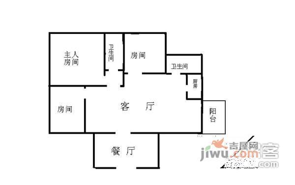 大信花园3室2厅2卫户型图