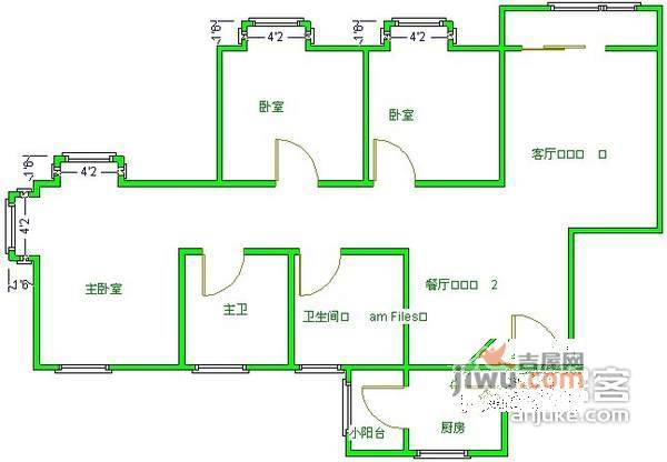 滨海之窗3室2厅2卫110㎡户型图