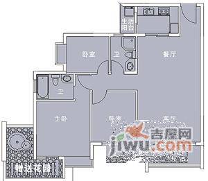 滨海之窗3室2厅2卫110㎡户型图