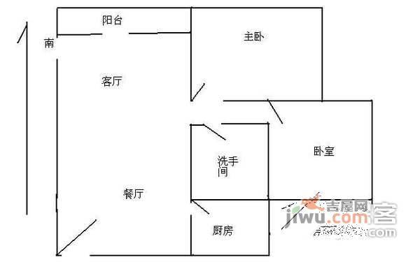 滨海之窗2室2厅1卫86㎡户型图