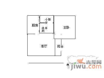 金碧世家1室1厅1卫35㎡户型图