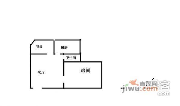 金碧世家1室1厅1卫35㎡户型图