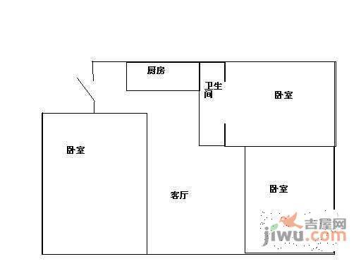 金碧世家3室2厅1卫86㎡户型图