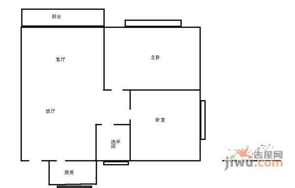 宝安新村2室2厅1卫93㎡户型图
