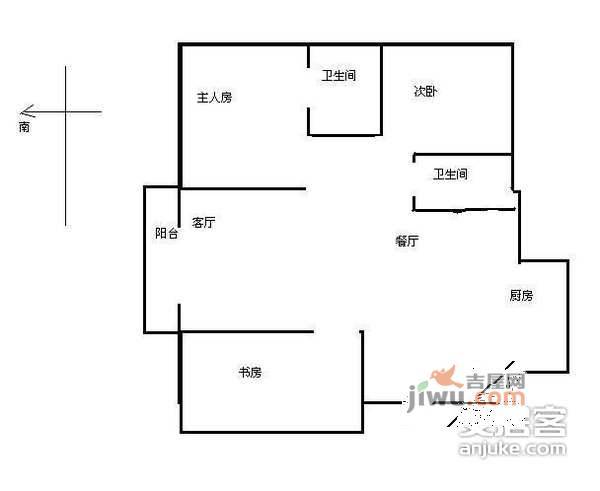 乐景花园3室2厅2卫户型图