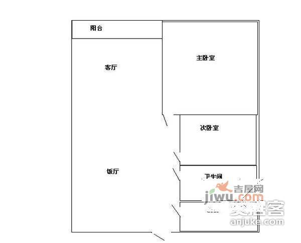 乐景花园2室2厅1卫78㎡户型图