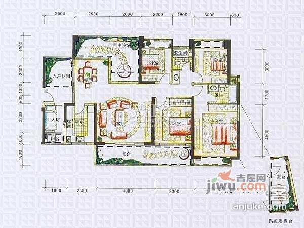 深业新岸线5室2厅2卫166㎡户型图