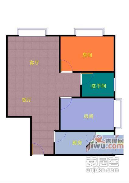 东方凤雅台2室2厅1卫195㎡户型图