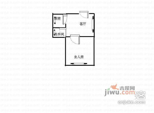 东方凤雅台1室1厅1卫43㎡户型图