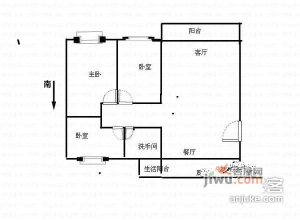 东方凤雅台3室2厅2卫128㎡户型图