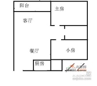 信义假日名城二期2室1厅1卫70㎡户型图