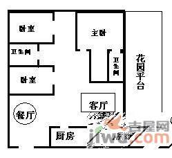 信义假日名城二期3室2厅2卫100㎡户型图