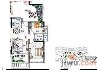 春华四季园2室2厅1卫75㎡户型图