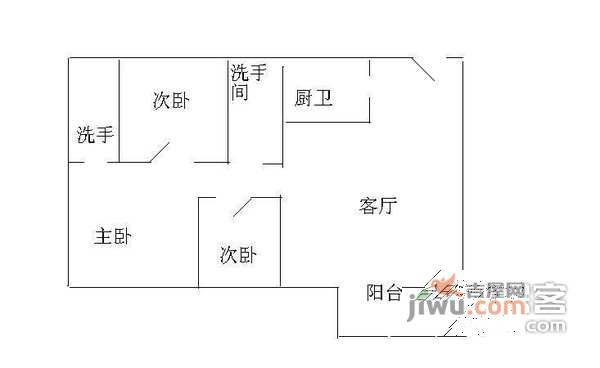 春华四季园2室2厅1卫75㎡户型图