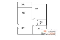 桃源居3区，4区1室1厅1卫53㎡户型图