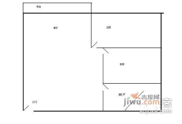 缤纷世界花园2室2厅1卫77㎡户型图