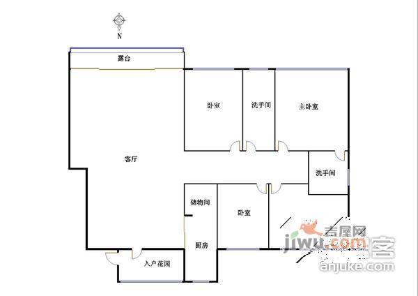 缤纷世界花园4室2厅2卫141㎡户型图