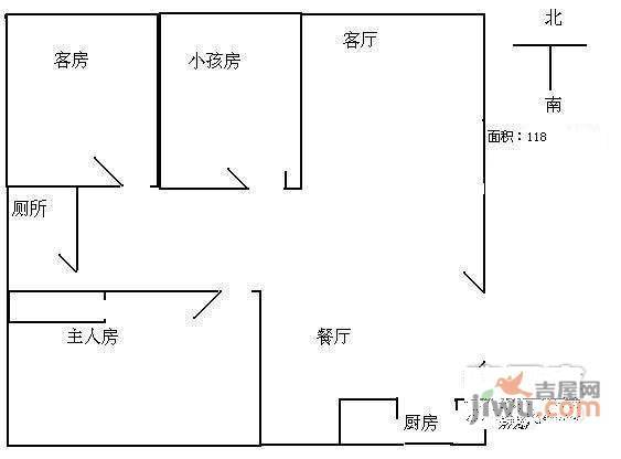 桃源居12区3室2厅2卫117㎡户型图