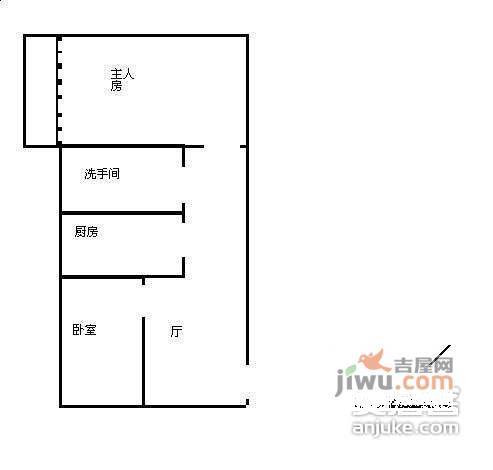 桃源居12区2室1厅1卫58㎡户型图