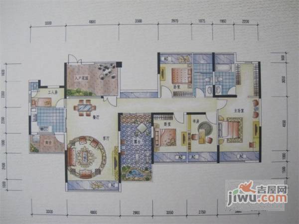 集信名城4室2厅2卫183㎡户型图