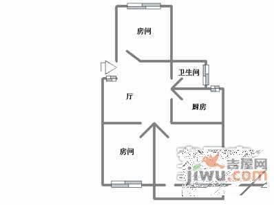 集信名城2室2厅2卫48㎡户型图