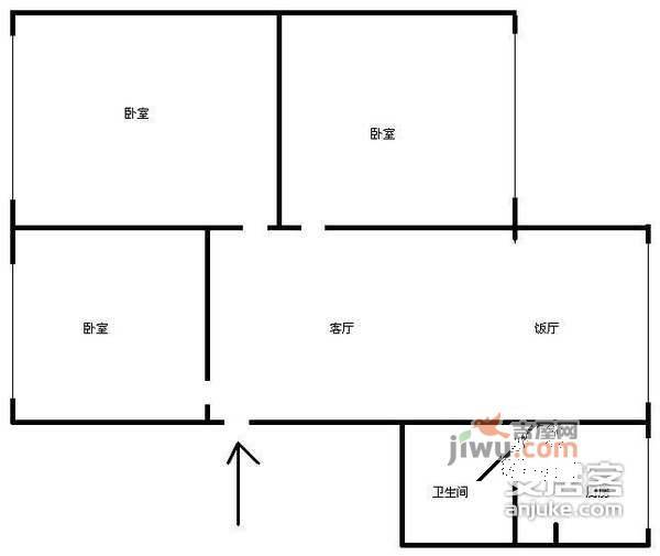 集信名城3室2厅2卫138㎡户型图