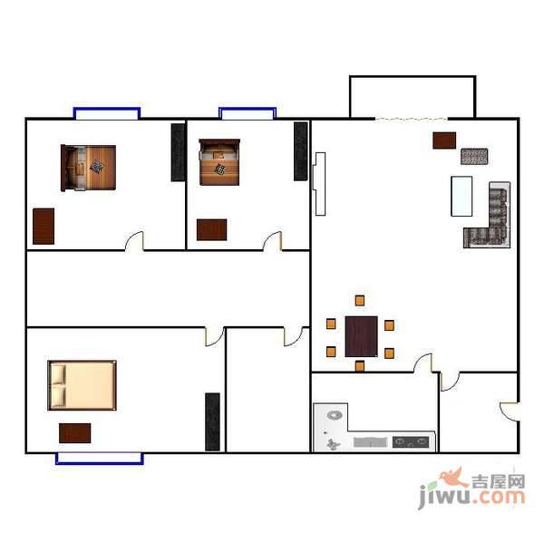 茵悦之生花园3室2厅2卫120㎡户型图