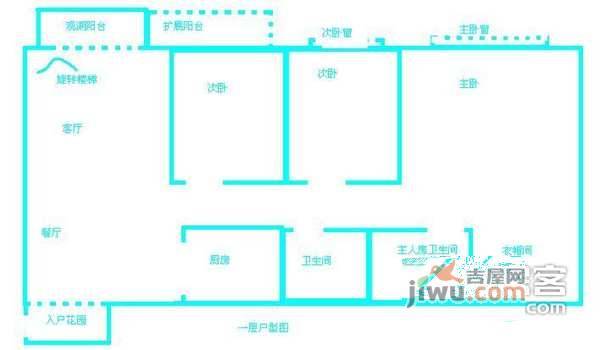 茵悦之生花园5室2厅3卫300㎡户型图